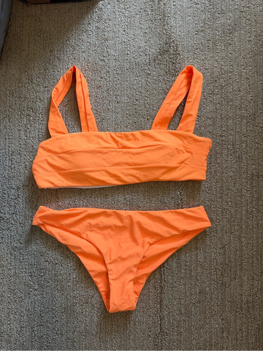 Neon Orange Two-Piece Bikini Set